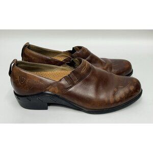 ARIAT Paddock Sport Clog Mules Women's Brown Leather Slip On Shoes- Size 10